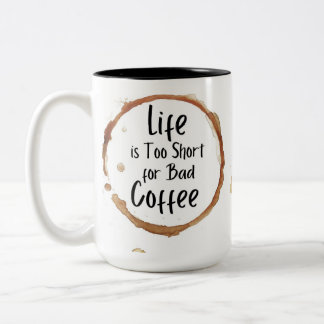 Blews Before Boos:モダン Brown "Life's Too Short" ツートーンマグカップ