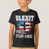 Blexit Free Your Mind American Flag and Cross Tシャツ (正面)