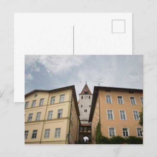 BLICK VON MARKTPLATZ HAAG AUF KLEINEN SCHLOSSTURM ポストカード (正面/裏面)