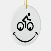 Blije fiets gezicht.レースのツアー、競走選手 セラミックオーナメント (右)