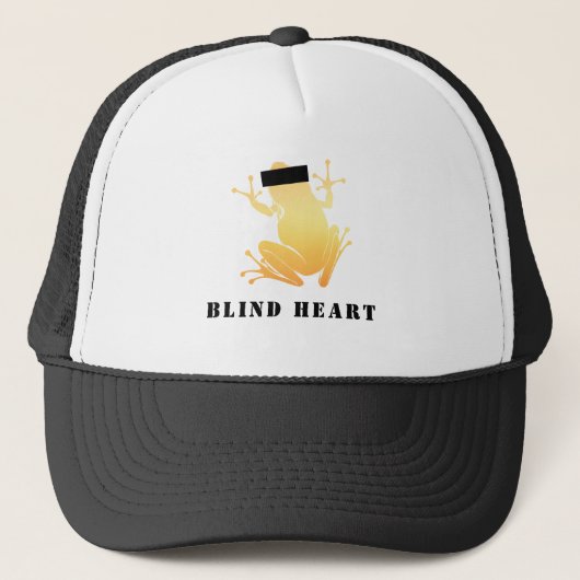 Blind Heart Censored Gold Frog Custom Text Trucker キャップ (正面)
