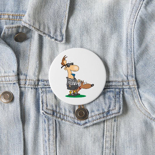 Blind Referee with Guide Dog Sports Humor 缶バッジ