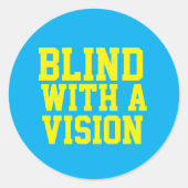 Blind With A Vision Blue ラウンドシール (正面)