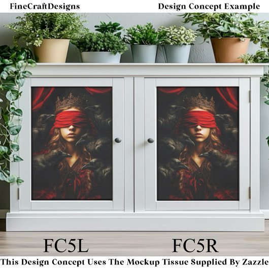 Blindfolded Gothic Queen of Ravens FC5L Decoupage 薄葉紙