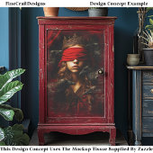 Blindfolded Gothic Queen of Ravens FC5L Decoupage 薄葉紙