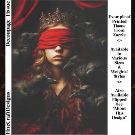 Blindfolded Gothic Queen of Ravens FC5L Decoupage 薄葉紙