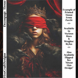 Blindfolded Gothic Queen of Ravens FC5R Decoupage 薄葉紙