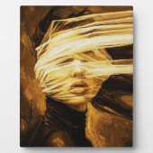 Blindfolded Woman – Surreal Oil Art フォトプラーク (正面)