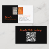 BlindsストアWindowsファッションブラック&ホワイトカード 名刺 (正面/裏面)