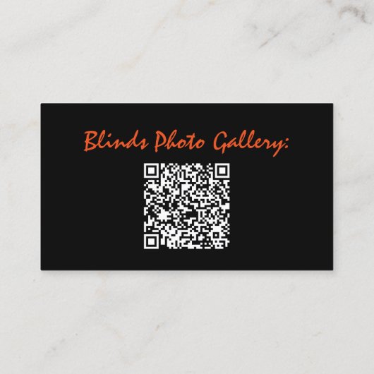 BlindsストアWindowsファッションブラック&ホワイトカード 名刺 (裏面)