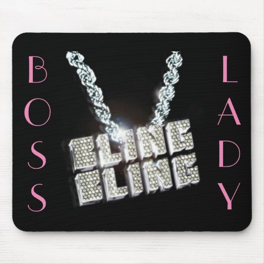 bling Bling Mousepadボスの女性 マウスパッド (正面)