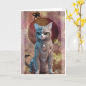 bling cat Greeting Card カード (黄色い花)