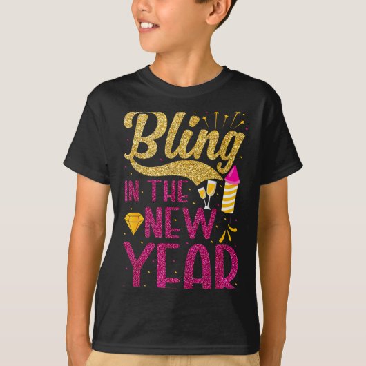 Bling In The New Year New Years Eve Party For Wome Tシャツ (正面)
