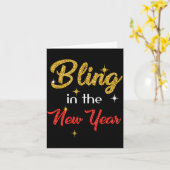 Bling In The New Year Shirt _ New Year's Eve Holid カード (黄色い花)