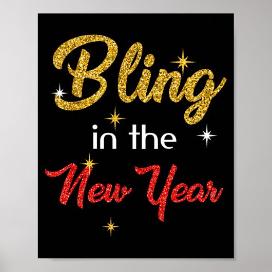 Bling In The New Year Shirt _ New Year's Eve Holid ポスター (正面)