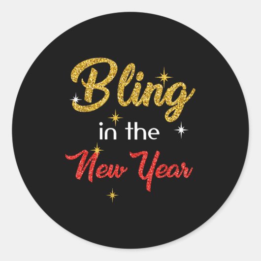 Bling In The New Year Shirt _ New Year's Eve Holid ラウンドシール (正面)