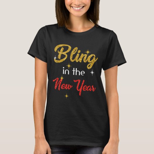 Bling In The New Year Shirt _ New Year's Eve Holid Tシャツ (正面)