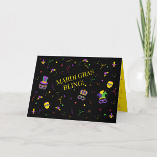 bling mardi gras サンキューカード