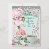 bling peaony ベビーシャワー ティー 招待状 (裏面)