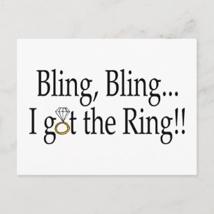 blingbling 結婚指輪を手に入れた 結婚する 案内ポストカード
