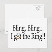 blingbling 結婚指輪を手に入れた 結婚する 案内ポストカード (正面/裏面)