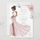 Blingyのアフリカ系アメリカ人の花嫁のブライダルシャワー 招待状 (正面)