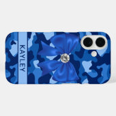 Blingy Blue Camouflage Personalized Case-Mate iPhoneケース (裏面 (横))