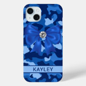 Blingy Blue Camouflage Personalized Case-Mate iPhoneケース (裏面)