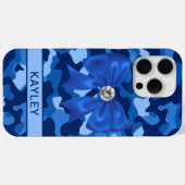 Blingy Blue Camouflage Personalized Case-Mate iPhoneケース (裏面 (横))