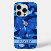 Blingy Blue Camouflage Personalized Case-Mate iPhoneケース (裏面)