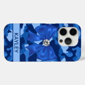 Blingy Blue Camouflage Personalized Case-Mate iPhoneケース (裏面 (横))