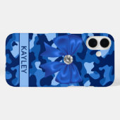 Blingy Blue Camouflage Personalized Case-Mate iPhoneケース (裏面 (横))
