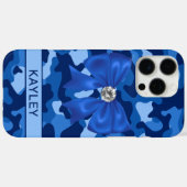 Blingy Blue Camouflage Personalized Case-Mate iPhoneケース (裏面 (横))