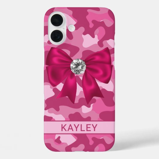 Blingy Pink Camouflage Personalized Case-Mate iPhoneケース (裏面)