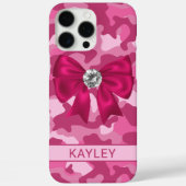 Blingy Pink Camouflage Personalized  Case-Mate iPhoneケース (裏面)