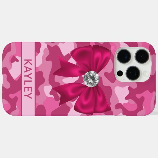 Blingy Pink Camouflage Personalized  Case-Mate iPhoneケース (裏面 (横))