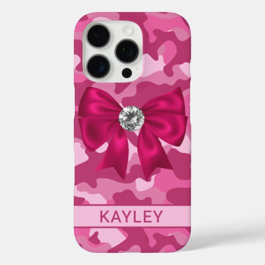 Blingy Pink Camouflage Personalized  Case-Mate iPhoneケース (裏面)