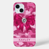 Blingy Pink Camouflage Personalized Case-Mate iPhoneケース (裏面)