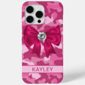 Blingy Pink Camouflage Personalized Case-Mate iPhoneケース (裏面)