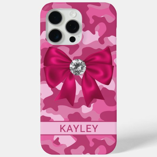 Blingy Pink Camouflage Personalized Case-Mate iPhoneケース (裏面)