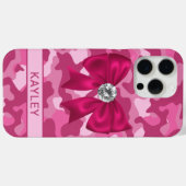 Blingy Pink Camouflage Personalized Case-Mate iPhoneケース (裏面 (横))