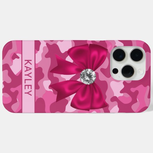 Blingy Pink Camouflage Personalized Case-Mate iPhoneケース (裏面 (横))