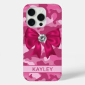 Blingy Pink Camouflage Personalized Case-Mate iPhoneケース (裏面)
