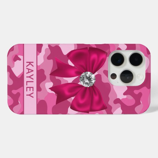 Blingy Pink Camouflage Personalized Case-Mate iPhoneケース (裏面 (横))