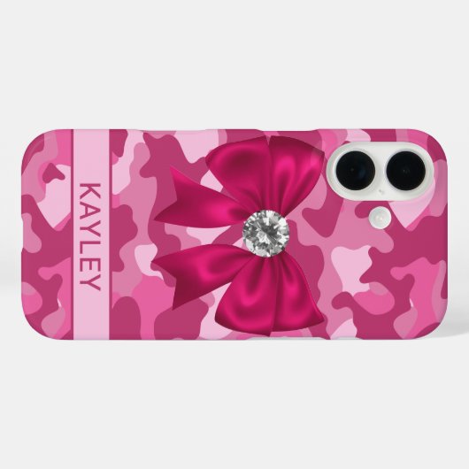 Blingy Pink Camouflage Personalized Case-Mate iPhoneケース (裏面 (横))