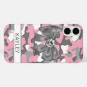 Blingy Pink Gray Camouflage Personalized Case-Mate iPhoneケース (裏面 (横))