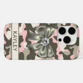 Blingy Pink Green Camouflage Personalized Case-Mate iPhoneケース (裏面 (横))
