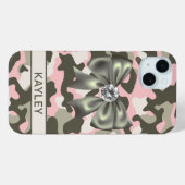 Blingy Pink Green Camouflage Personalized Case-Mate iPhoneケース (裏面 (横))