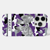 Blingy Purple Black Camouflage Personalized Case-Mate iPhoneケース (裏面 (横))
