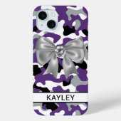 Blingy Purple Black Camouflage Personalized Case-Mate iPhoneケース (裏面)